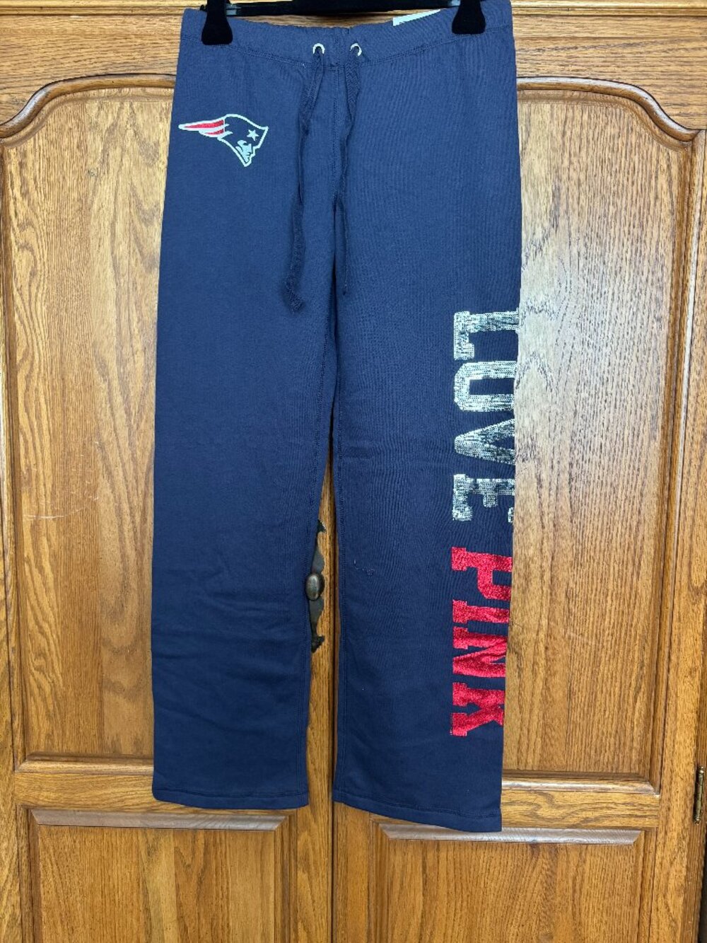 PINK Victoria's Secret Navy New England Patriots Logo Track Pants